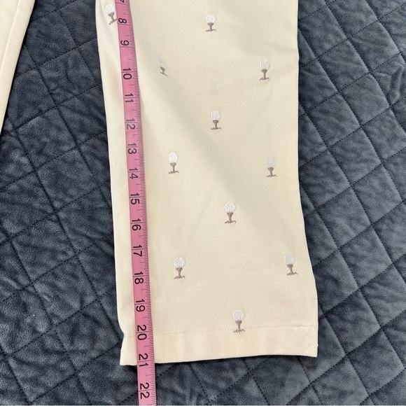 St. John Sport Pants Jeans Women Size 2 Straight Leg Golf Cream Crop C - Picture 6 of 12